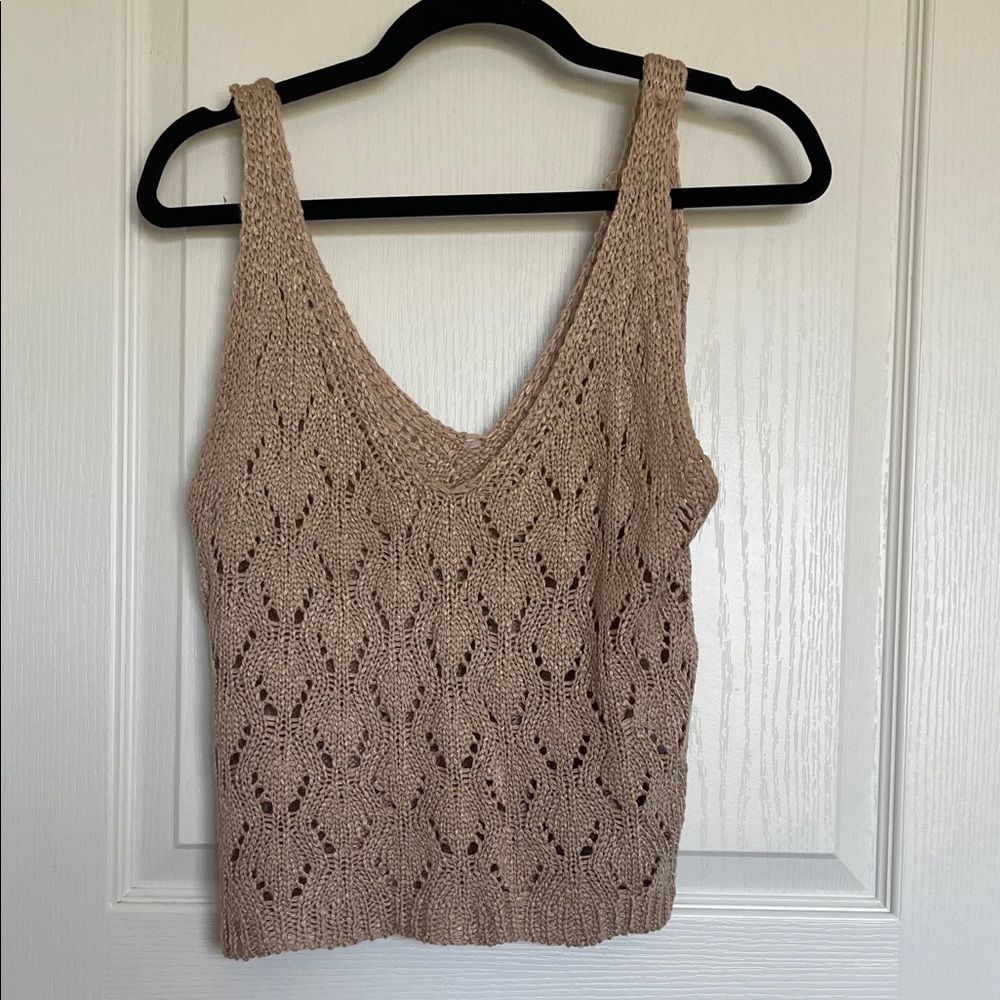 BE COOL Tan Knit Tank Top NWOT